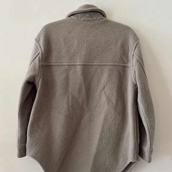 Wilfred Free Aritzia The Ganna Shirt Jacket Merino-wool Dry Basil Shacket Small - Picture 5 of 5